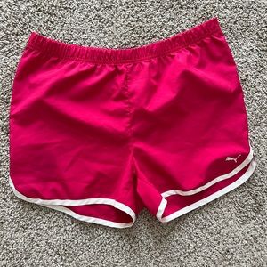 Hot pink mens xs puma athletic running shorts